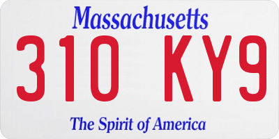 MA license plate 310KY9
