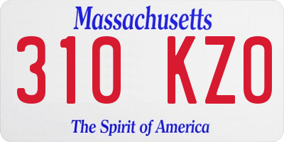 MA license plate 310KZ0