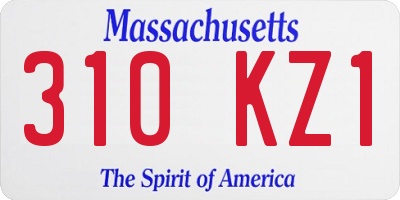 MA license plate 310KZ1