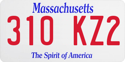 MA license plate 310KZ2