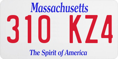 MA license plate 310KZ4