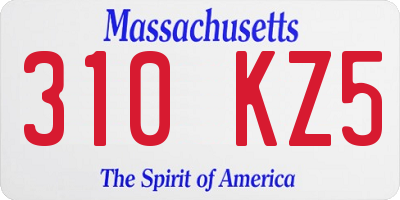 MA license plate 310KZ5