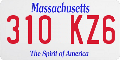 MA license plate 310KZ6