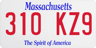 MA license plate 310KZ9