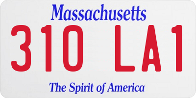 MA license plate 310LA1
