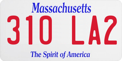 MA license plate 310LA2