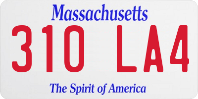 MA license plate 310LA4
