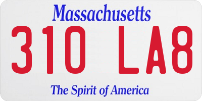 MA license plate 310LA8