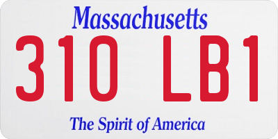 MA license plate 310LB1