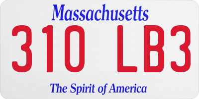 MA license plate 310LB3