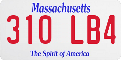 MA license plate 310LB4