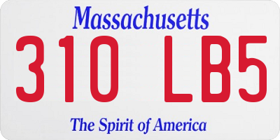 MA license plate 310LB5