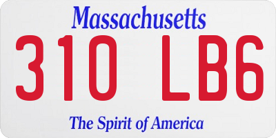 MA license plate 310LB6