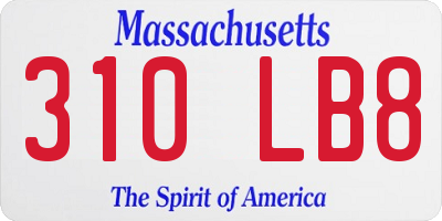 MA license plate 310LB8