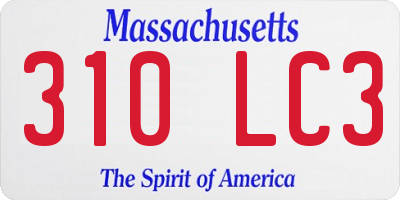MA license plate 310LC3