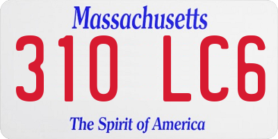 MA license plate 310LC6