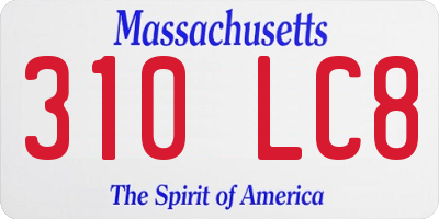 MA license plate 310LC8