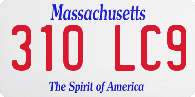 MA license plate 310LC9
