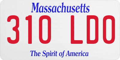 MA license plate 310LD0