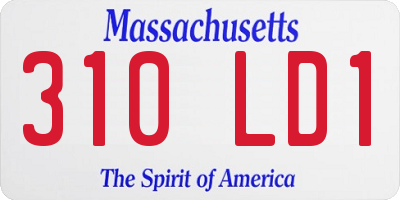 MA license plate 310LD1