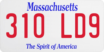 MA license plate 310LD9