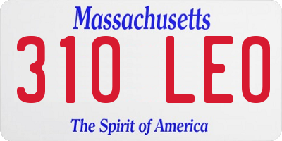 MA license plate 310LE0