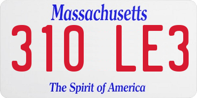 MA license plate 310LE3