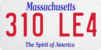 MA license plate 310LE4