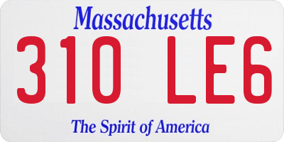MA license plate 310LE6