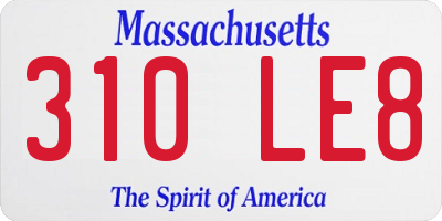 MA license plate 310LE8