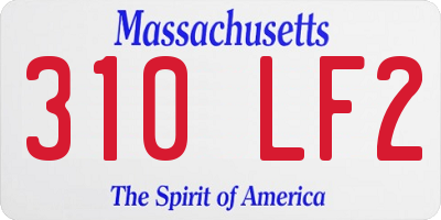 MA license plate 310LF2