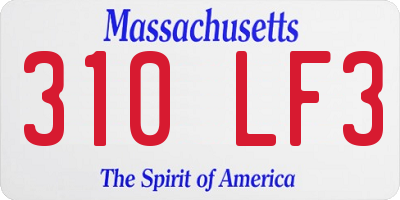 MA license plate 310LF3