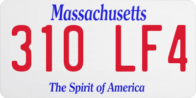 MA license plate 310LF4