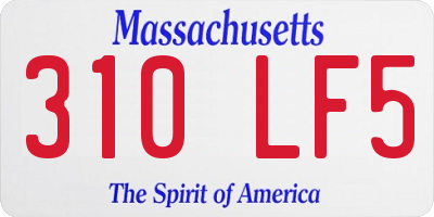 MA license plate 310LF5