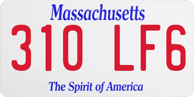 MA license plate 310LF6