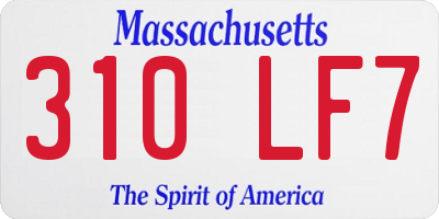 MA license plate 310LF7