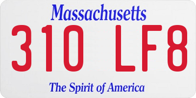 MA license plate 310LF8