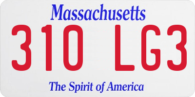 MA license plate 310LG3