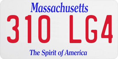 MA license plate 310LG4