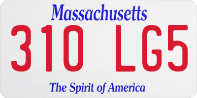 MA license plate 310LG5