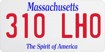 MA license plate 310LH0
