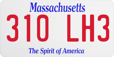MA license plate 310LH3