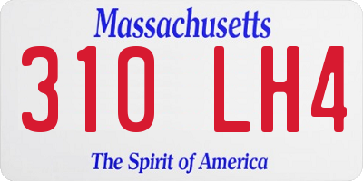 MA license plate 310LH4