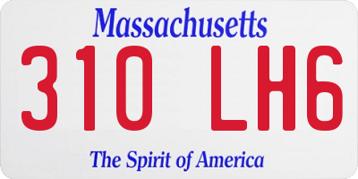 MA license plate 310LH6
