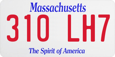 MA license plate 310LH7
