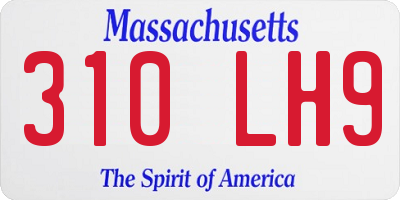 MA license plate 310LH9