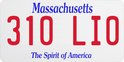MA license plate 310LI0