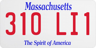 MA license plate 310LI1