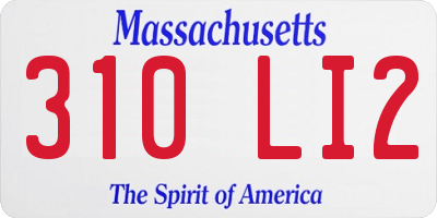 MA license plate 310LI2