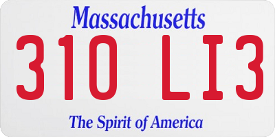 MA license plate 310LI3